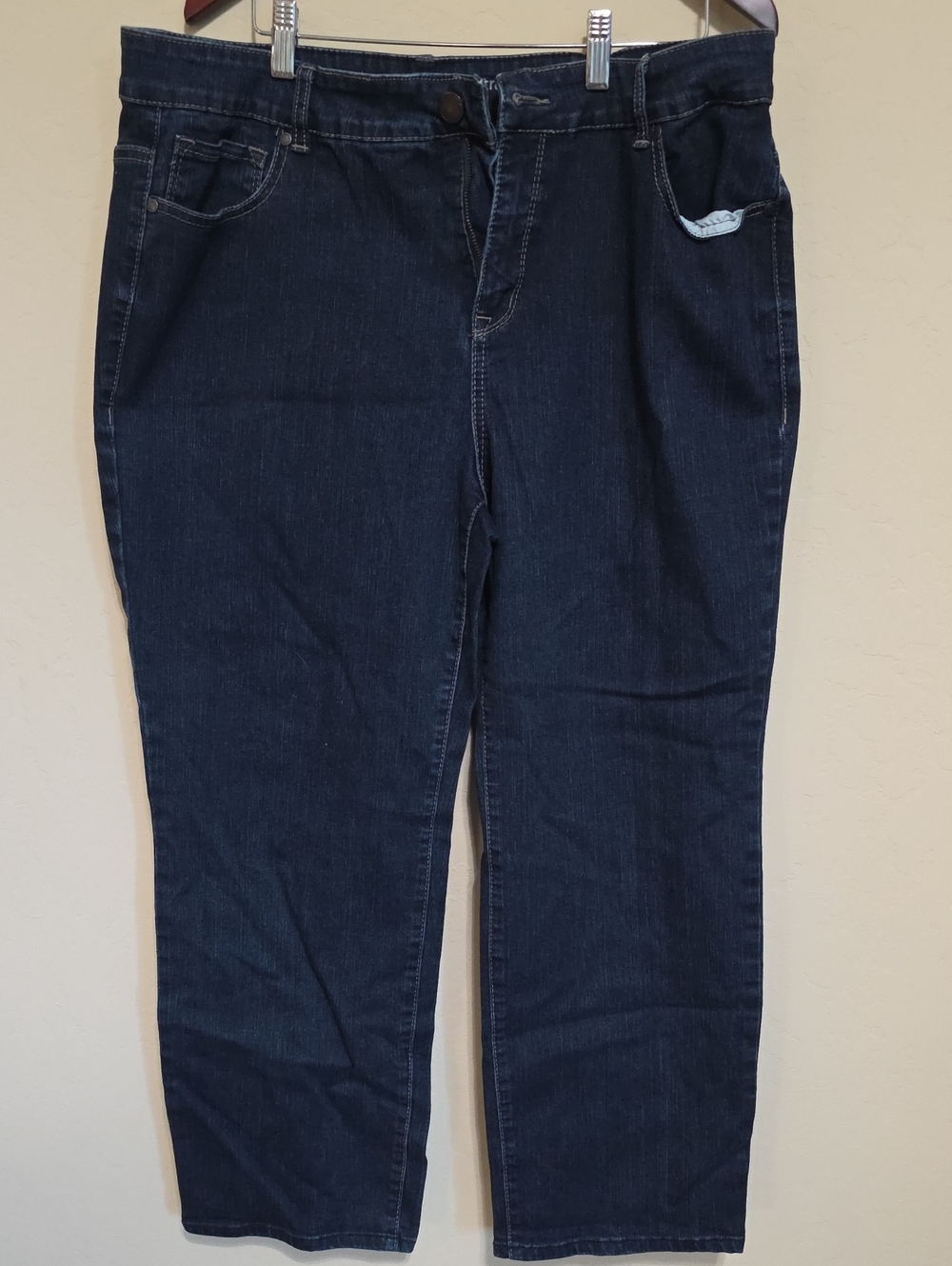 Avenue Dark Blue Straight-Leg Jeans